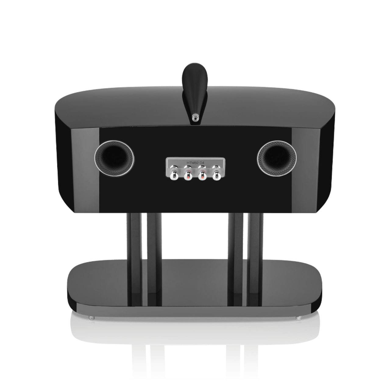 Black coffee machine with a digital display on a white background