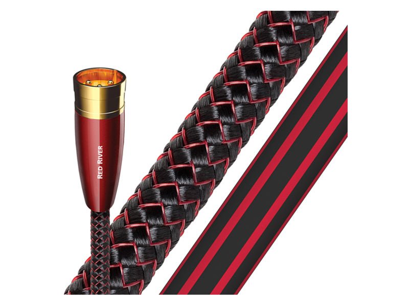 Black and red braided product with a red and gold cylindrical object labeled 'Red River' on a white background.