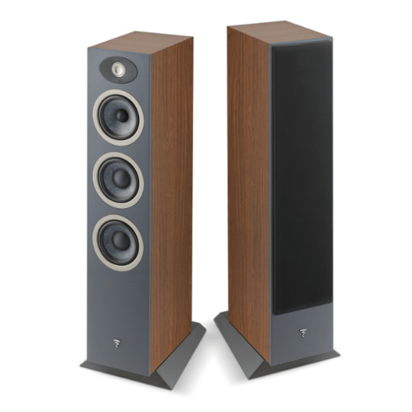 focal theva n2 floorstanding speaker in dark wood