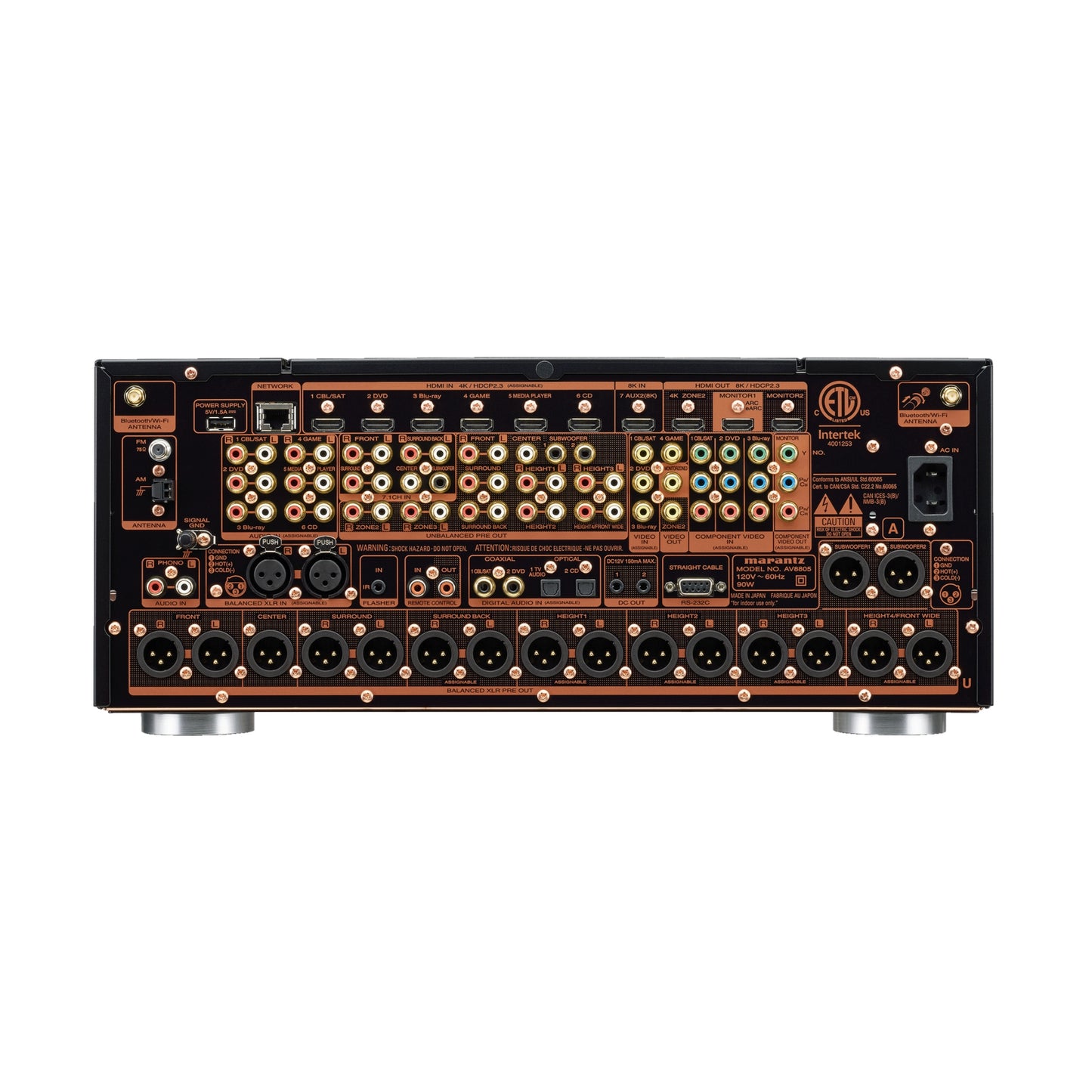 back panel of marantz av8805a preamp