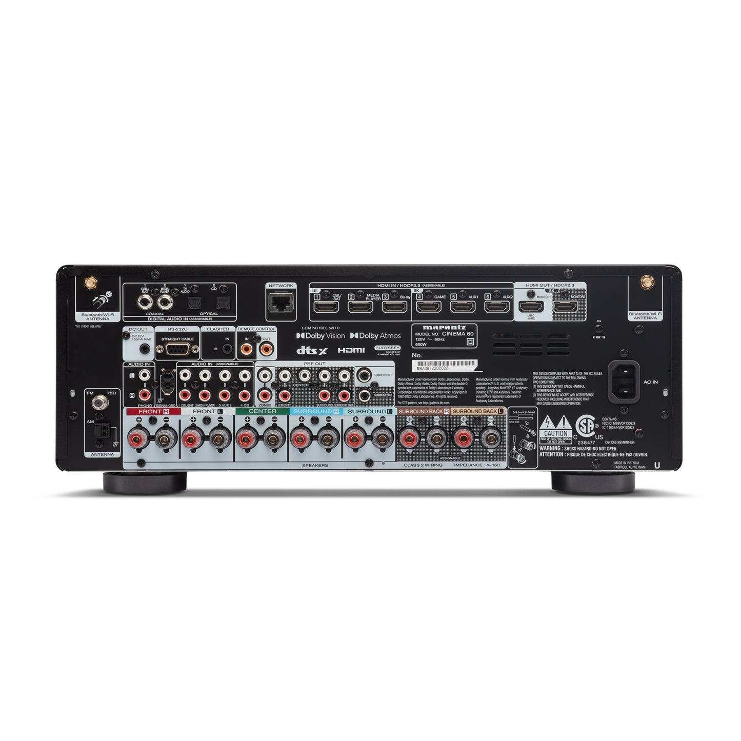 back view of marantz cinema 60 av receiver