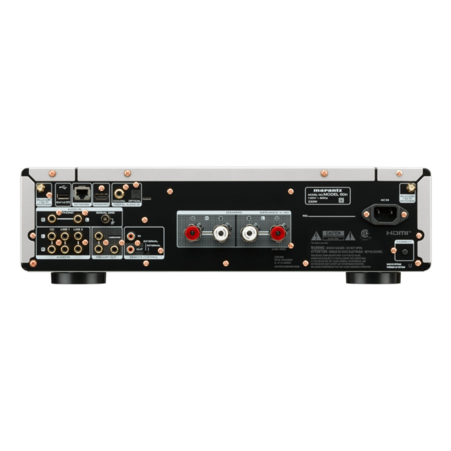 back view of marantz model60n streaming amp