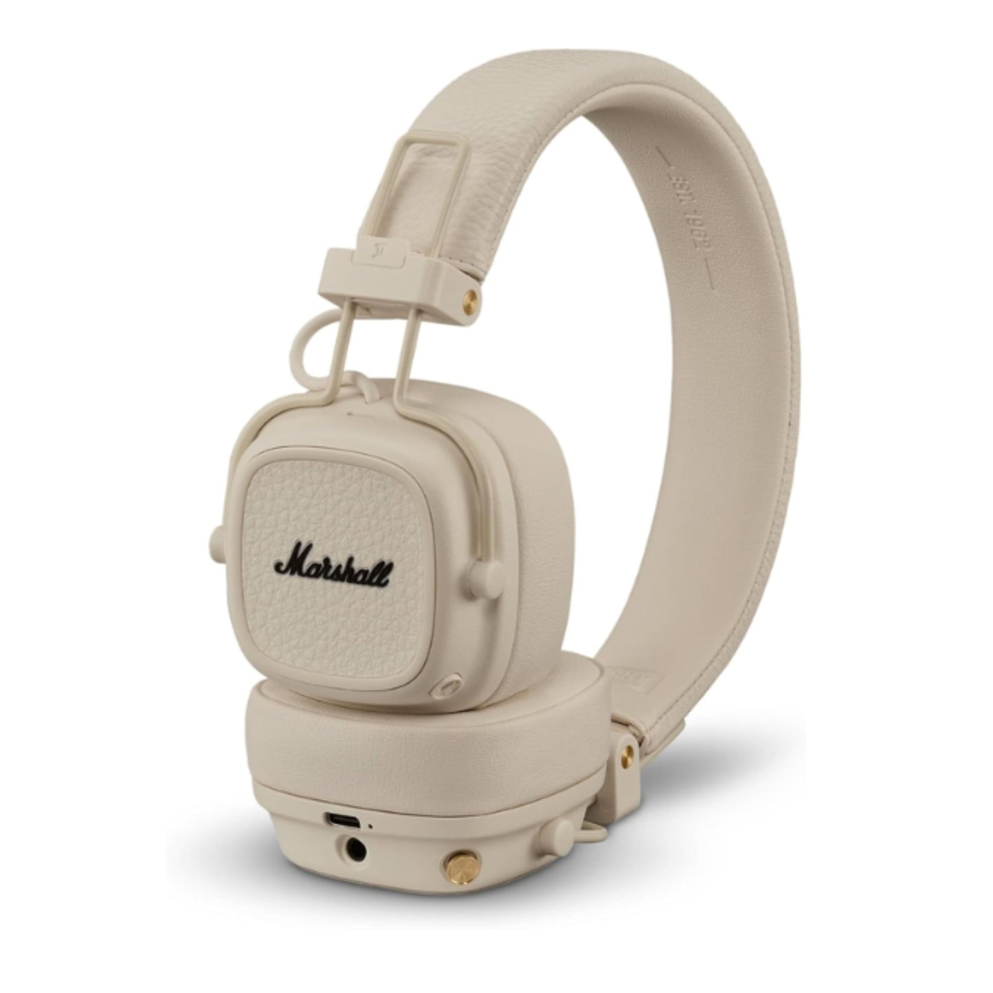 front view of marshall major v headphones in cream color