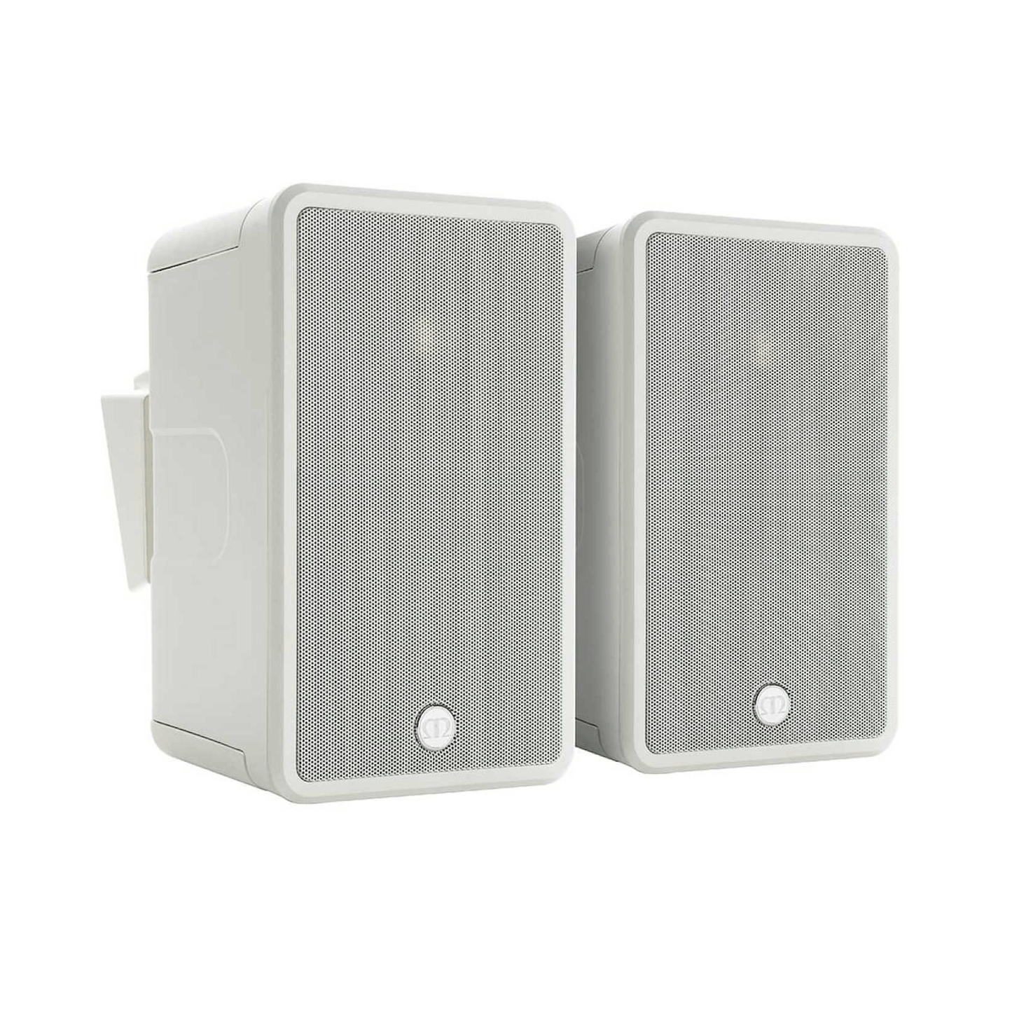 pair of monitor audio climate 60 outdoor speakers in white color