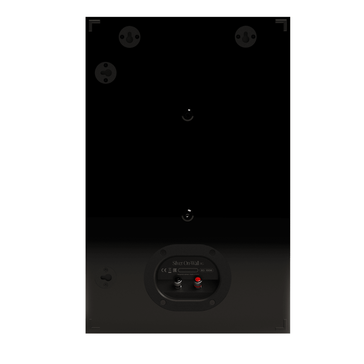 back side of monitor audio silver on wall 8g speaker in black