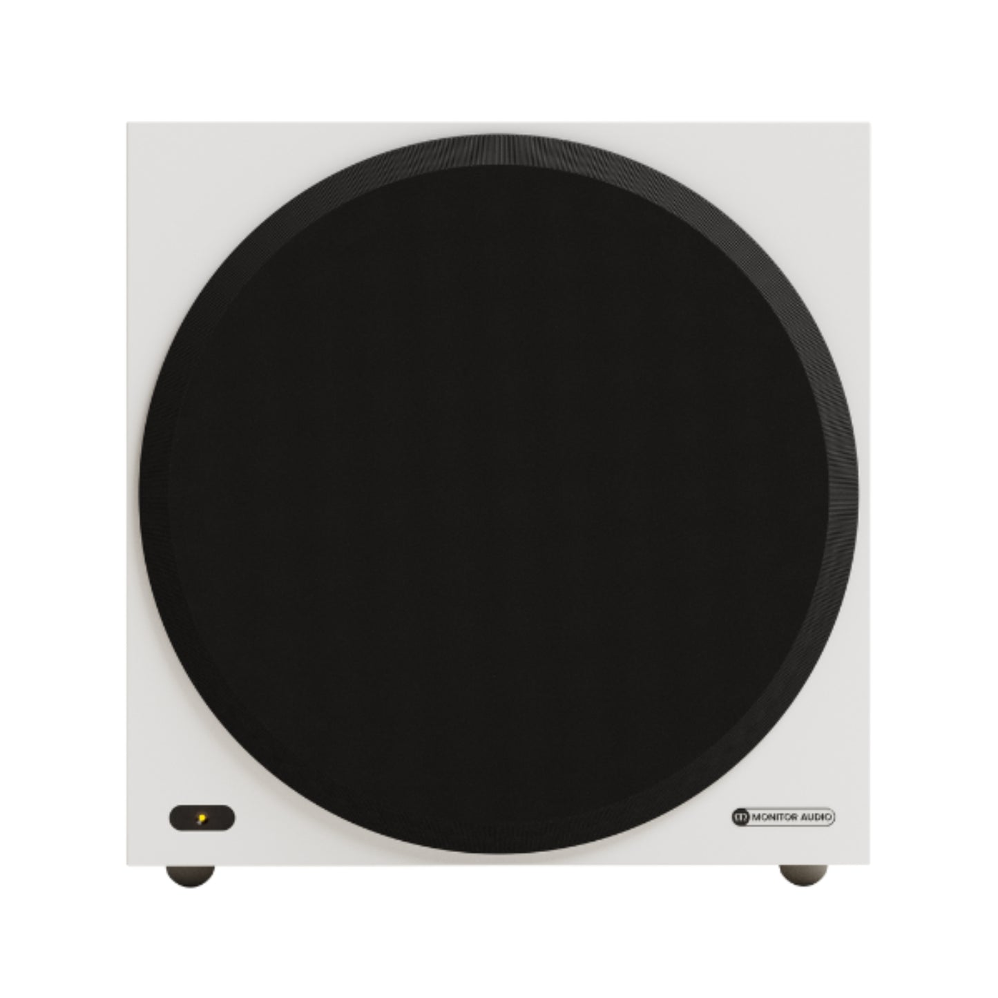 front view of monitor audio vestra w12 subwoofer in white color