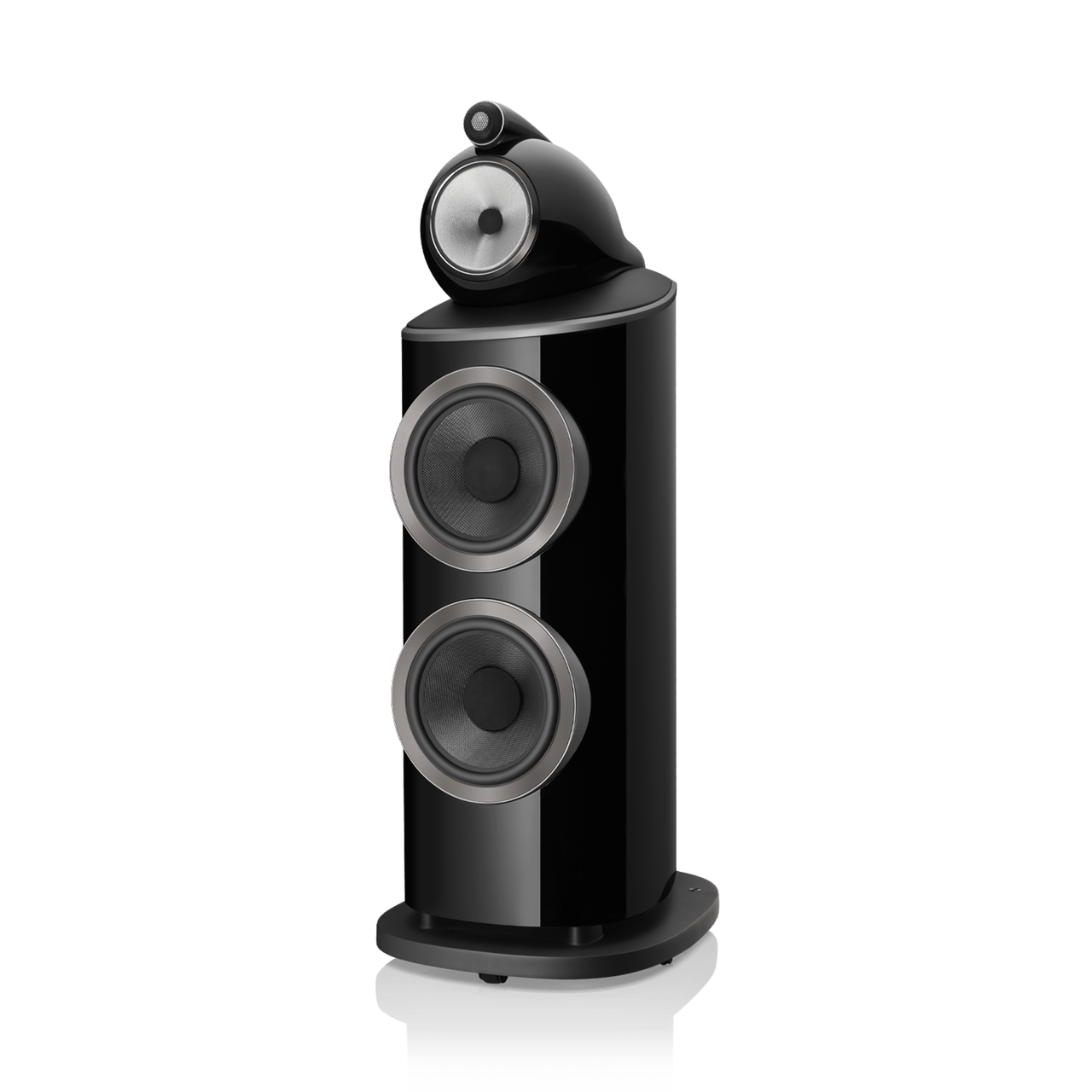 Black speaker on a white background