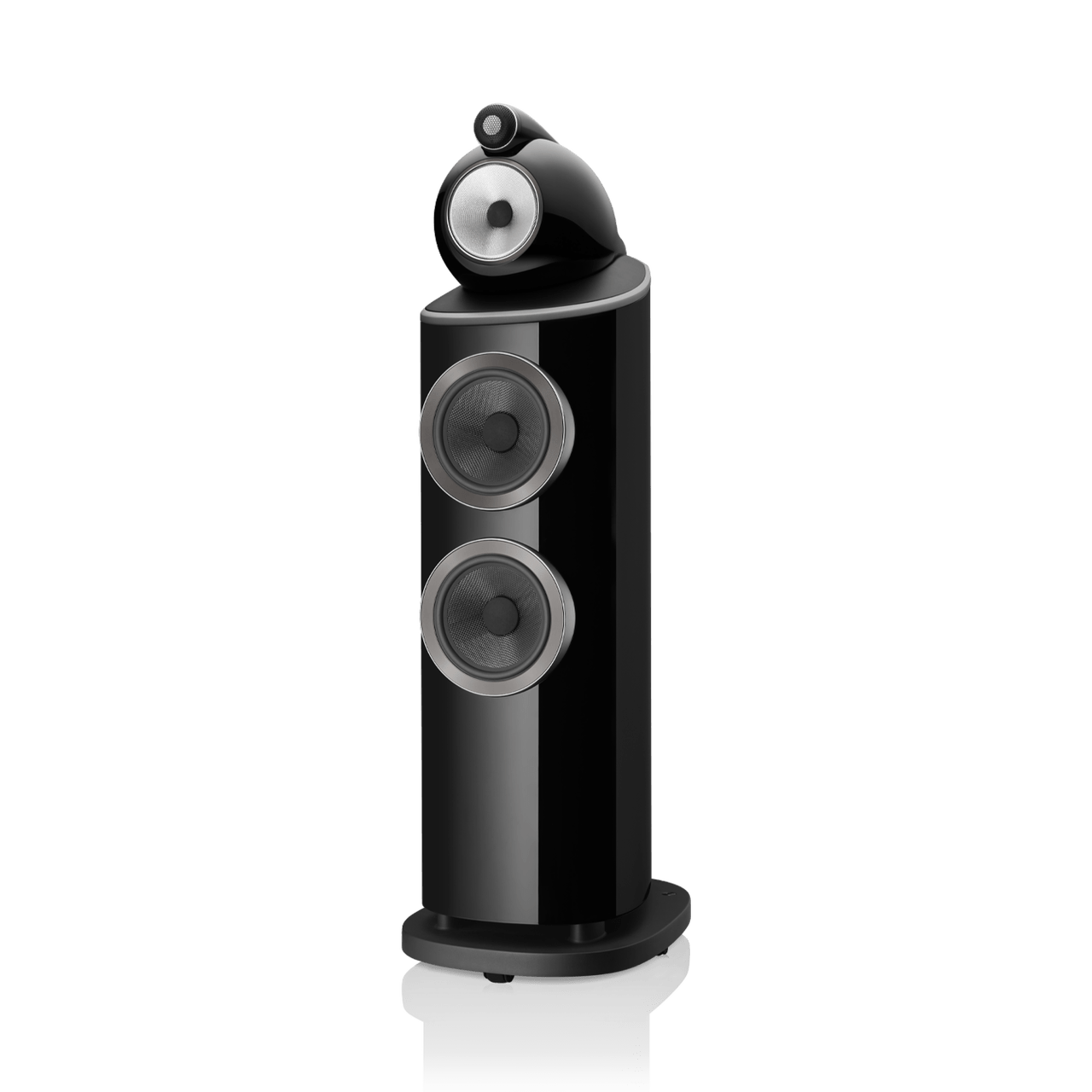 Black speaker on a white background