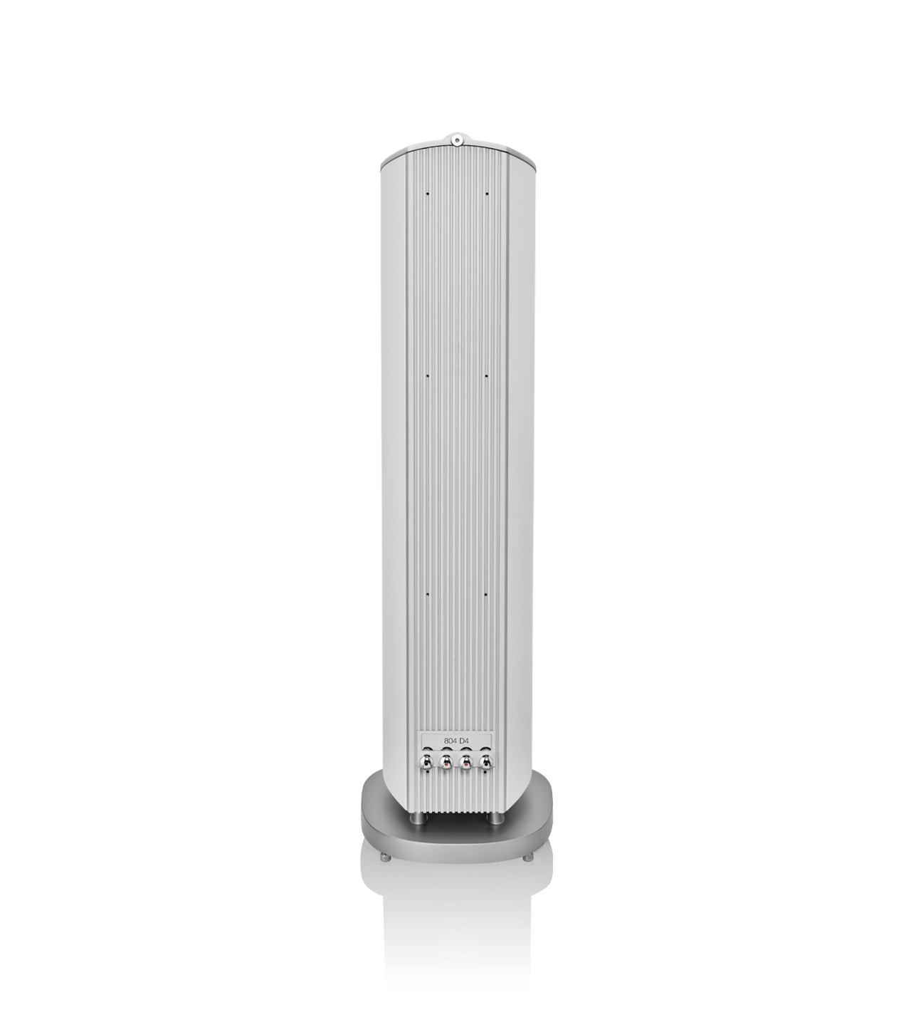 Tall cylindrical speaker on a white background
