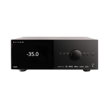 Black color Anthem AVM 90 8K 15.4-channel A/V pre-amplifier and processor in white background