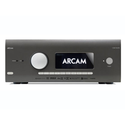 Gray Arcam AVR11 HDMI 2.1 Class AB AV Receiver front view