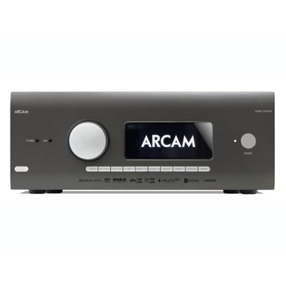 Gray Arcam AVR31 HDMI 2.1 Class G AV Receiver front view