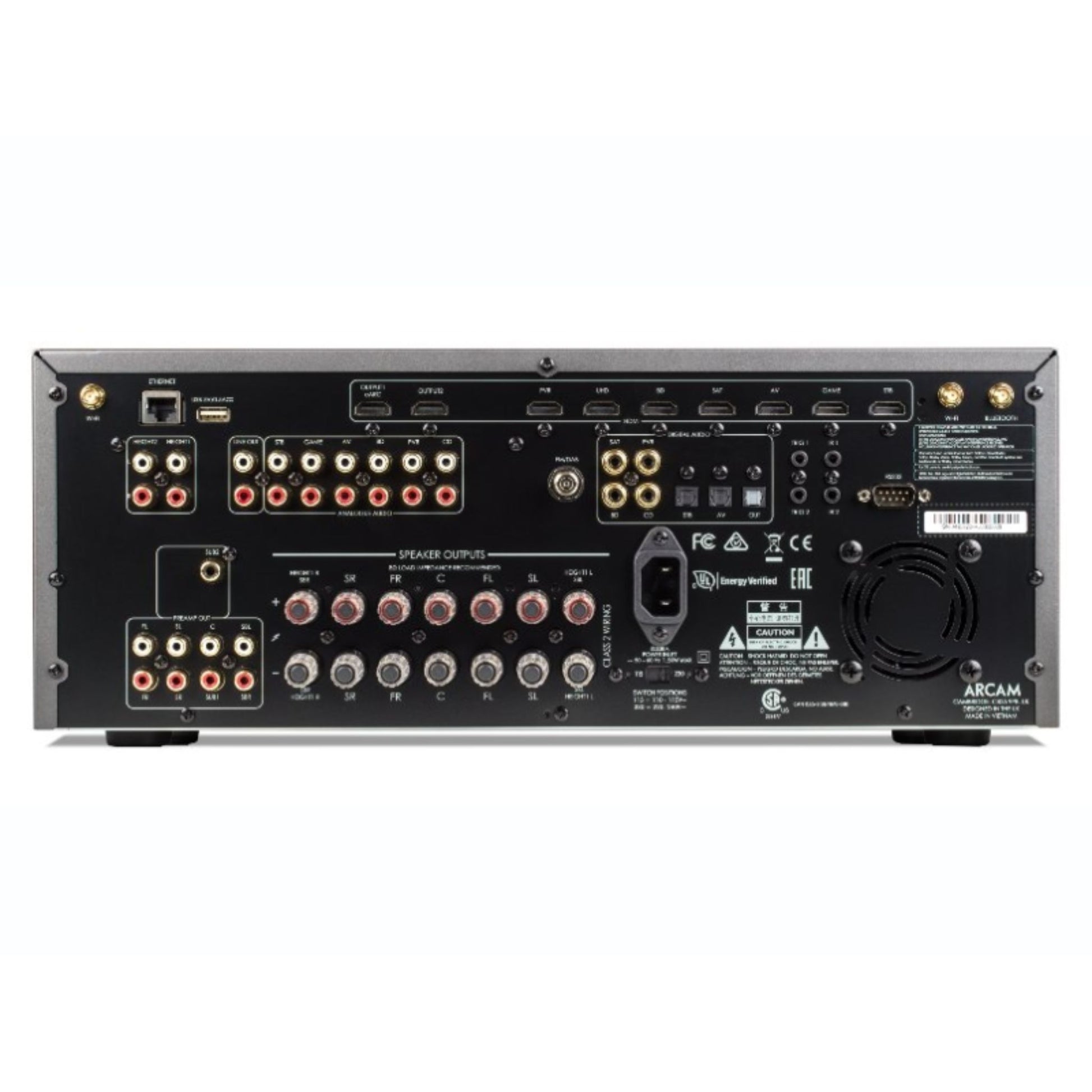 Gray Arcam AVR5 Class AB AV Receiver back view
