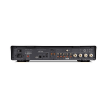 Black Arcam_a25_integrated_amplifier back view