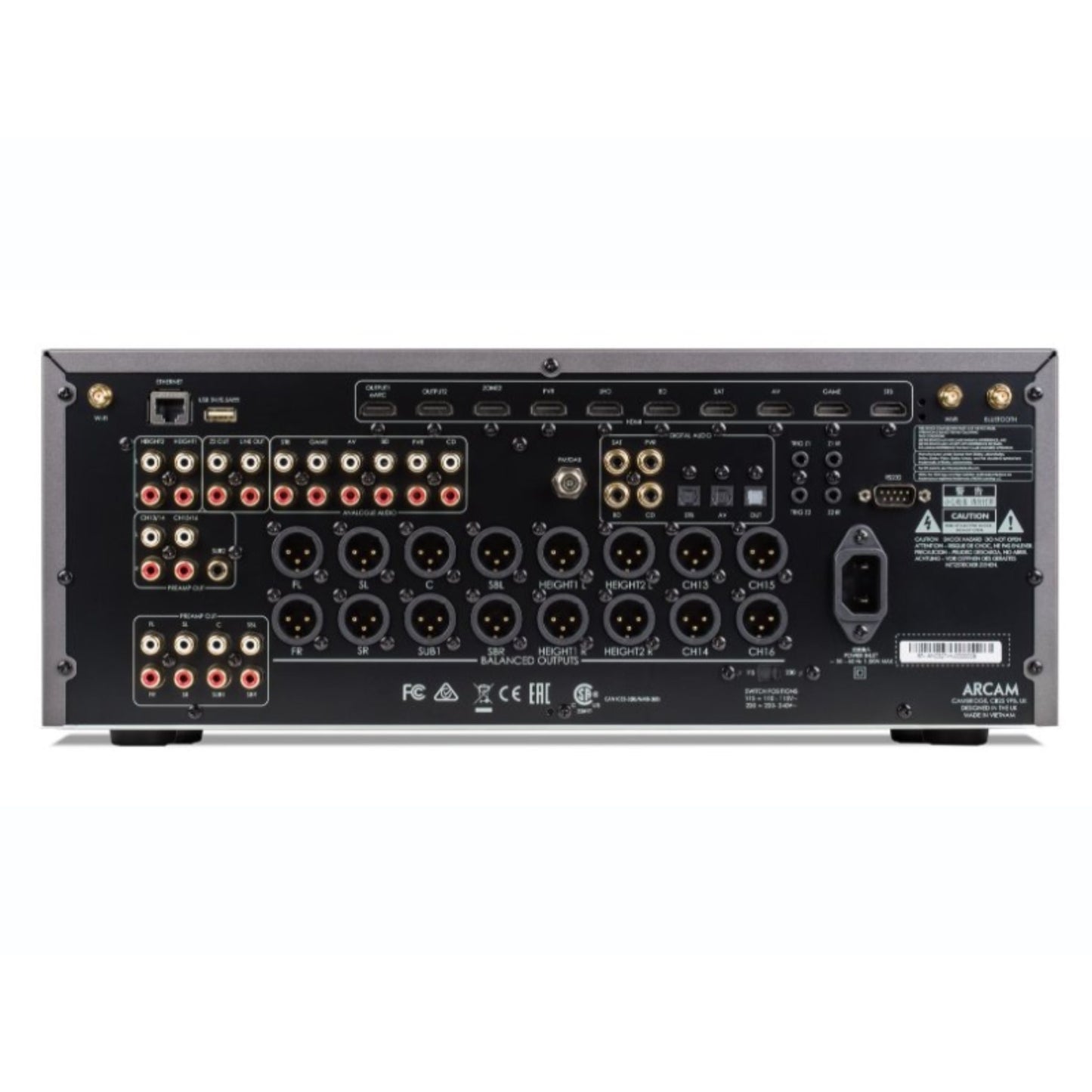 Gray Arcam_av41_hdmi_2.1_av_Processor back view