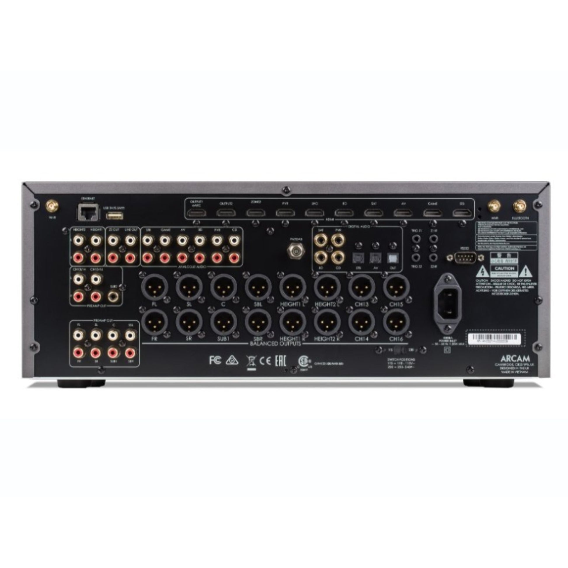 Gray Arcam_av41_hdmi_2.1_av_Processor back view