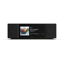 Black Arcam SA45 Streaming Integrated Amplifier front view