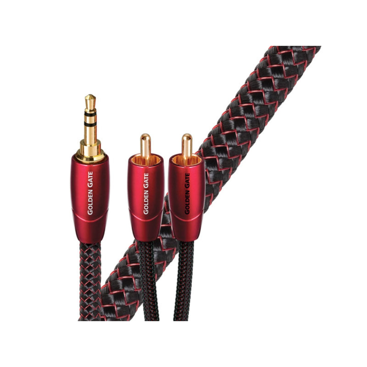 Red Audioquest GOLDEN GATE Analog-Audio Interconnect 3.5mm to RCA Cable