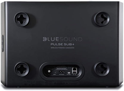 Back view of a Bluesound Pulse Sub+ wireless powered subwoofer