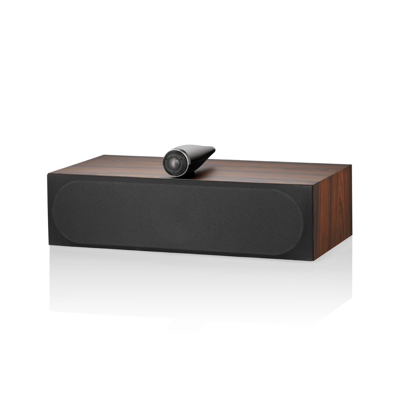 Wooden audio speaker on a white background