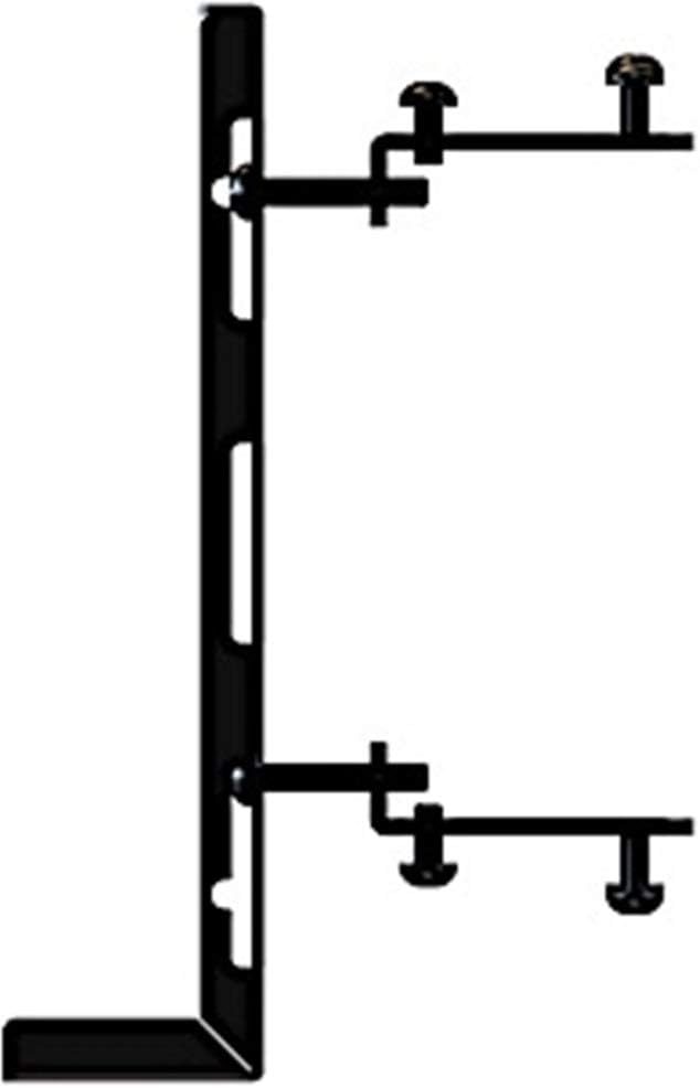 Black metal bracket on a white background