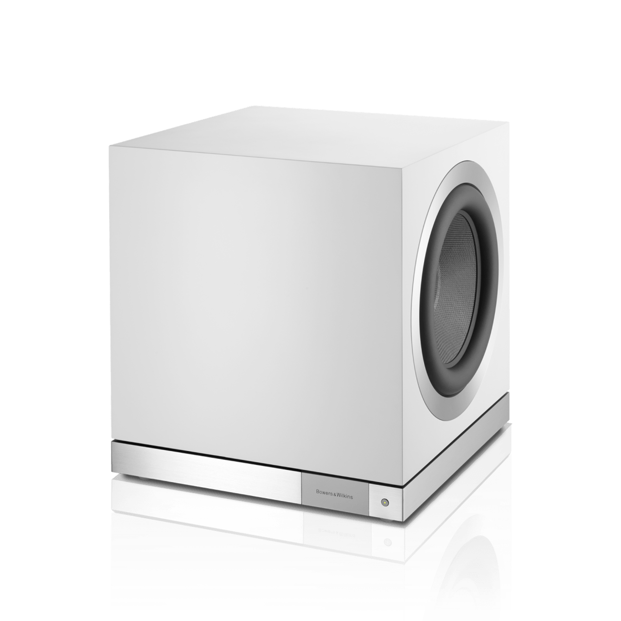 White subwoofer on a white background
