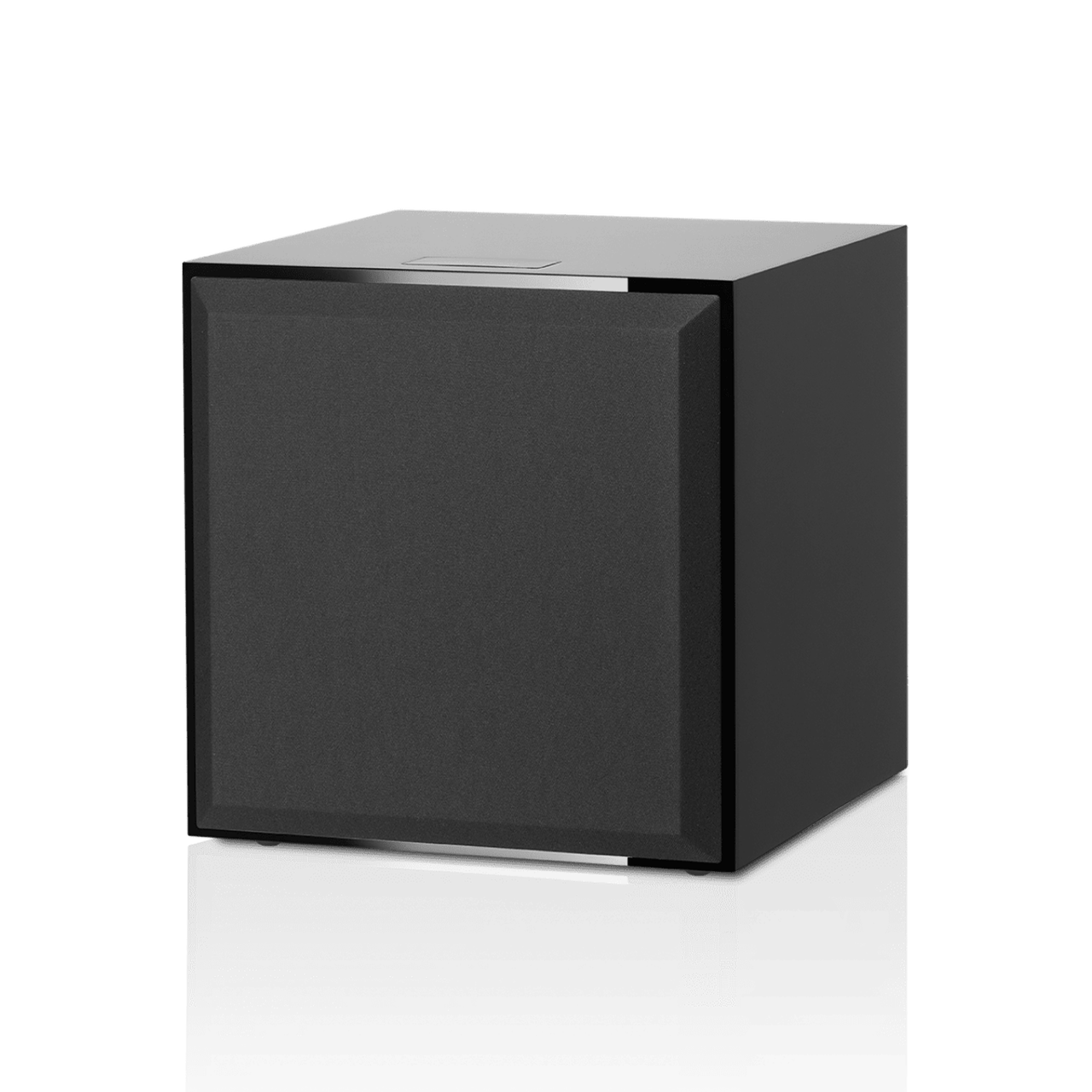 Black cube-shaped object on a black background