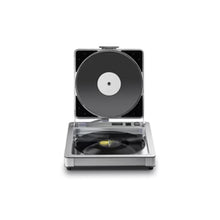 Flatten it device restoring warped vinyl record inside plates