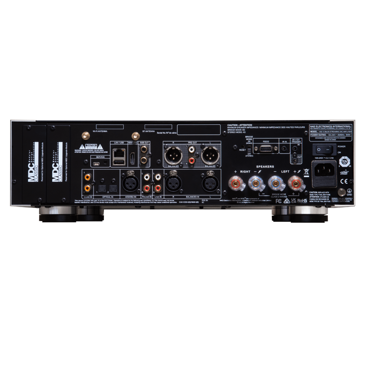 nad m33 v2 back panel