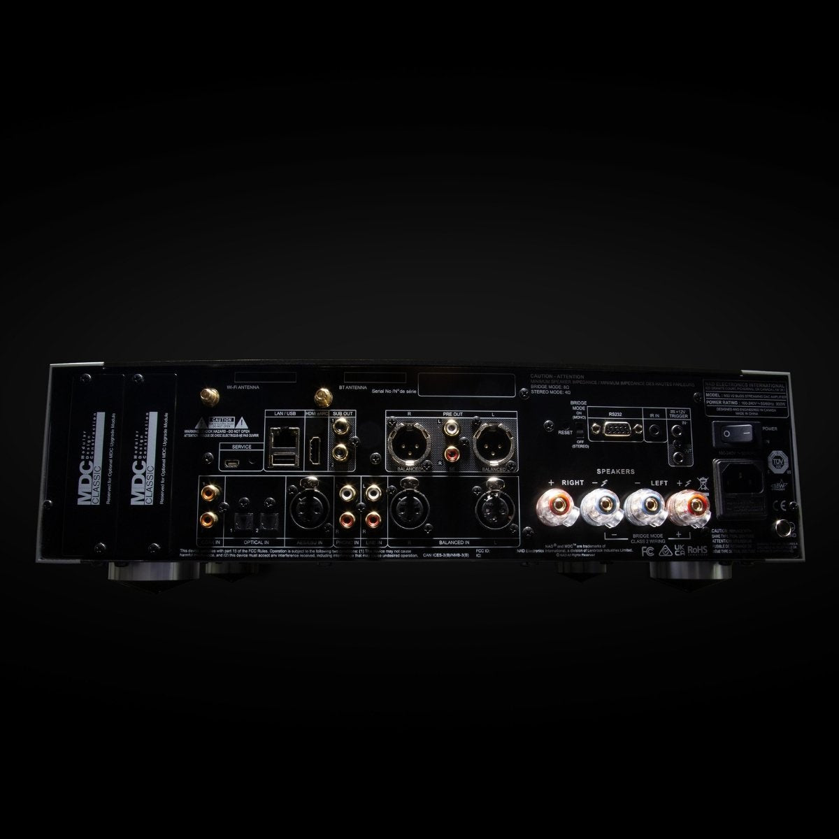 back panel of nad m33 v2 streaming amp
