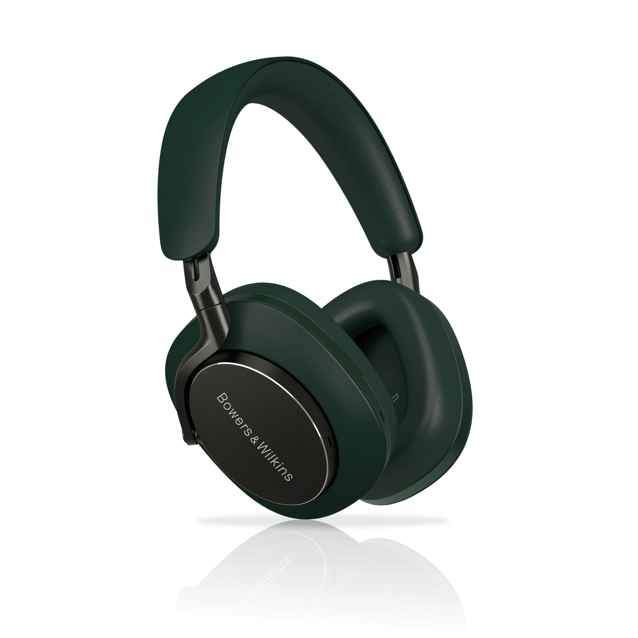 Green headphones with 'Bowers & Wilkins' branding on a white background