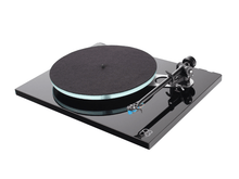 Black turntable with a clear background