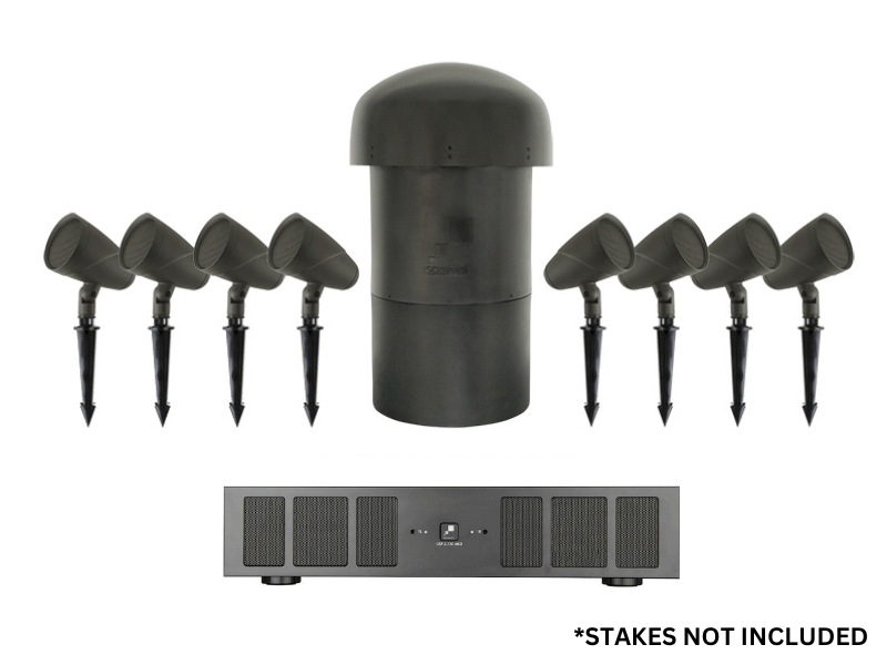 Sonance SLS 8.1 Outdoor Audio System (8 LS6T Sats, 1 Sub, 1 Amp)