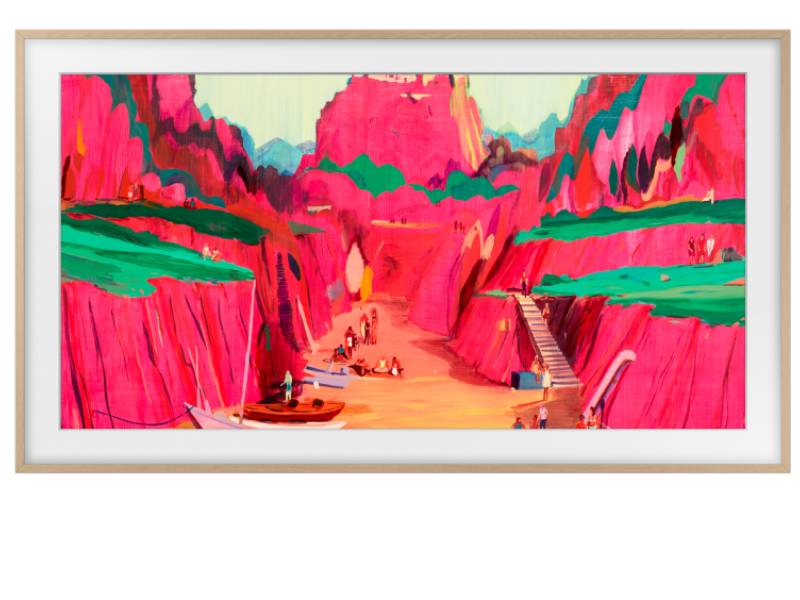 65" Samsung The Frame Customizable Bezel Modern Teak - VG-SCFF65TKBZA