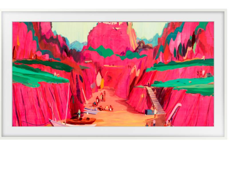 75" Samsung The Frame Customizable Bezel Modern - VG-SCFF75WTBZA