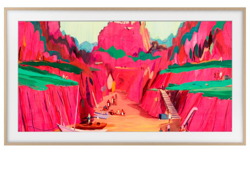 85" Samsung The Frame Customizable Bezel Modern Teak - VG-SCFF85TKBZA