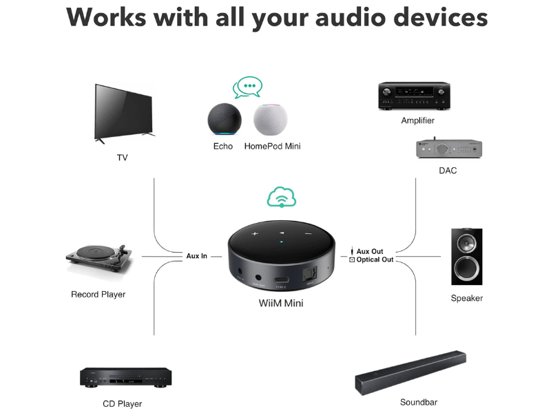 Wiim Mini Wireless Audio Streamer/Preamplifier