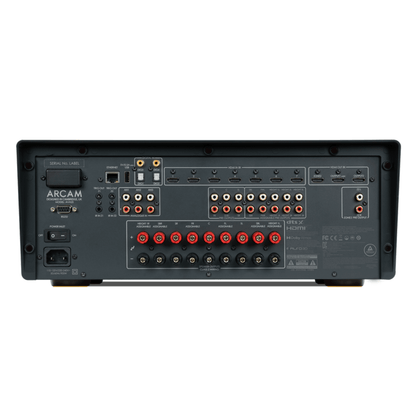 back panel of arcam ava25 av amplifier
