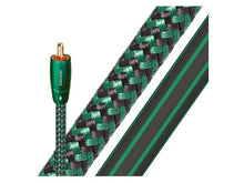 Braided audio cable with RCA connector on a white background