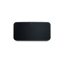 Black rectangular device with brand logo on a white background