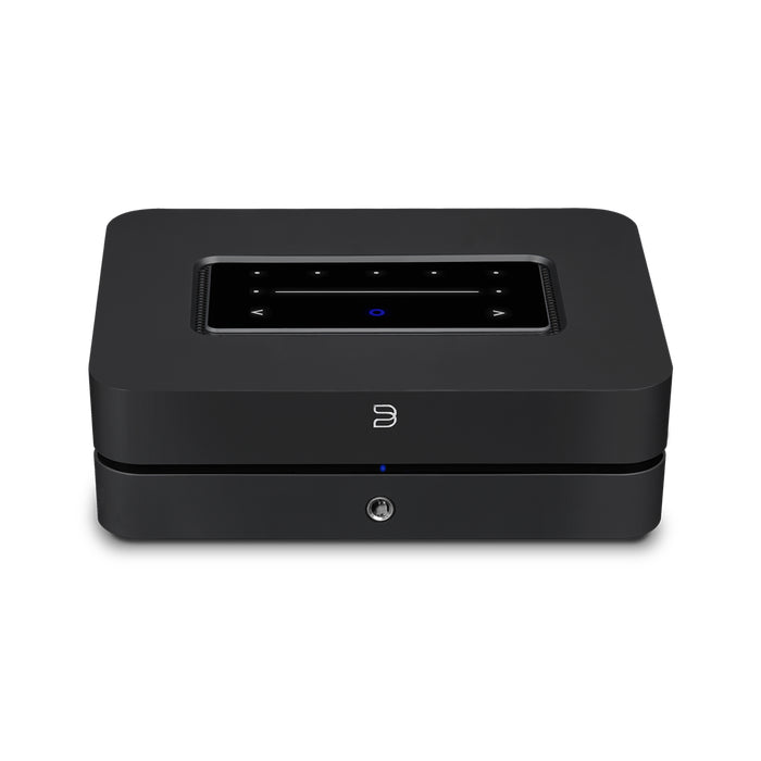 Black electronic device with a screen on a white background