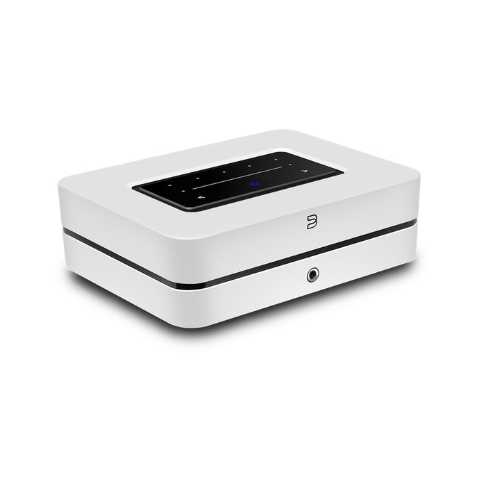 White electronic device with a screen on a white background
