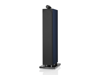 Black tower speaker on a white background