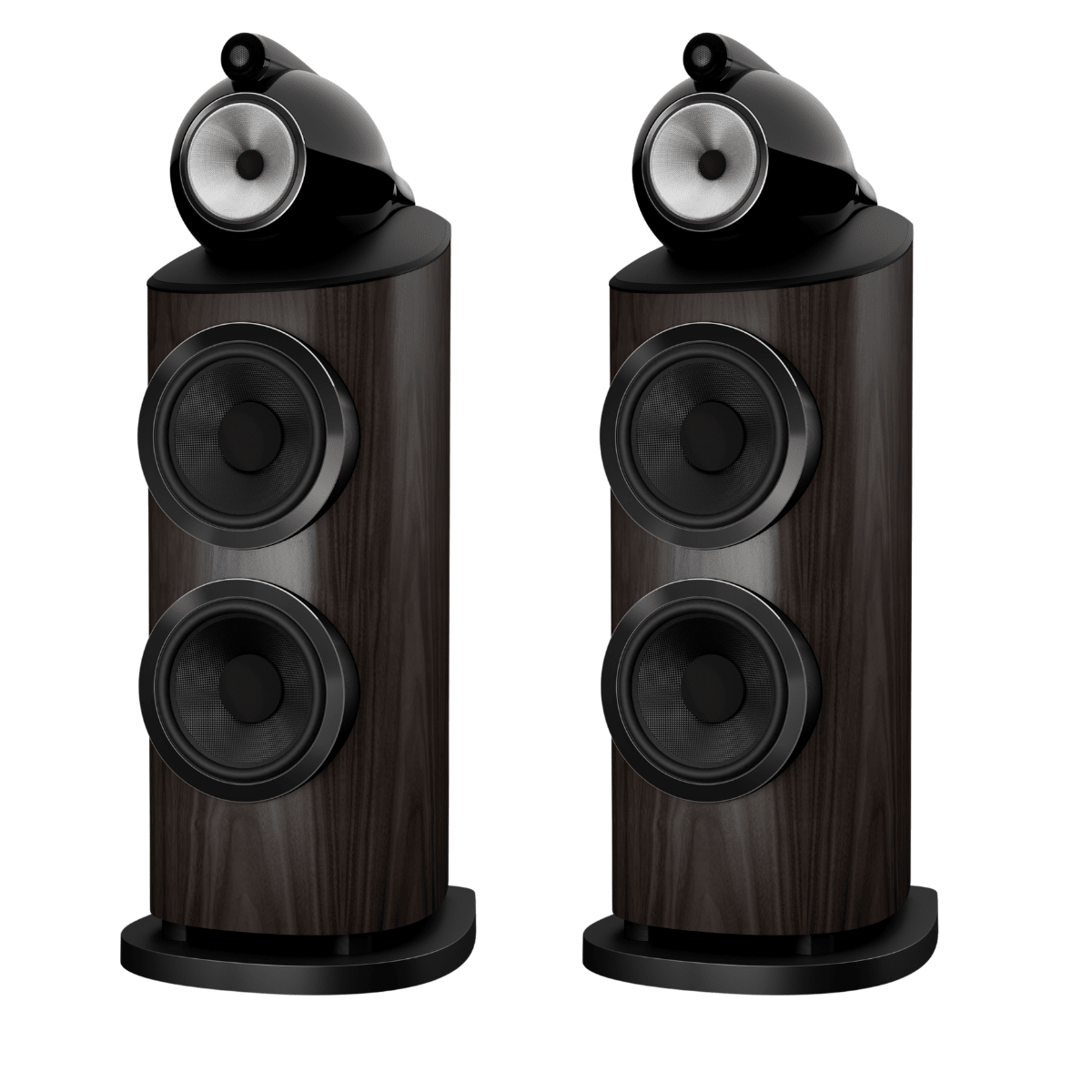 dark walnut pair of bowers wilkins 801 d5 speakers