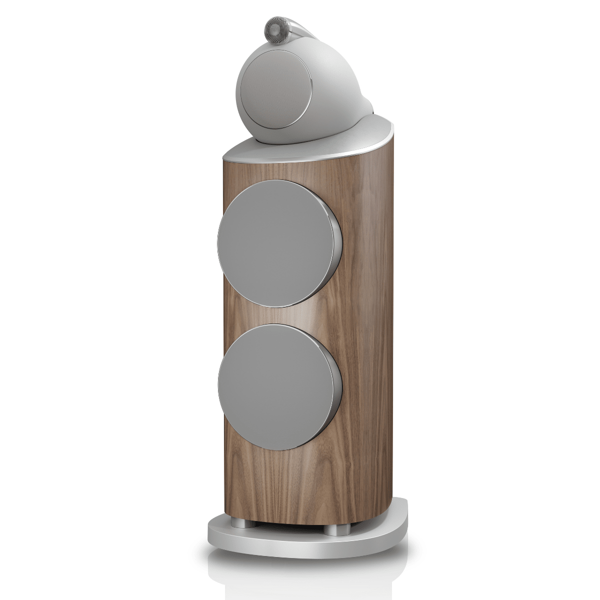 light walnut bowers wilkins 801 d5 speaker with grille