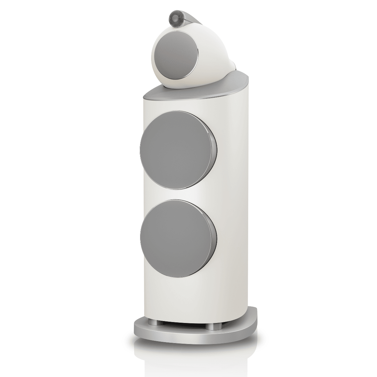 white bowers wilkins 801 d5 speaker with grille