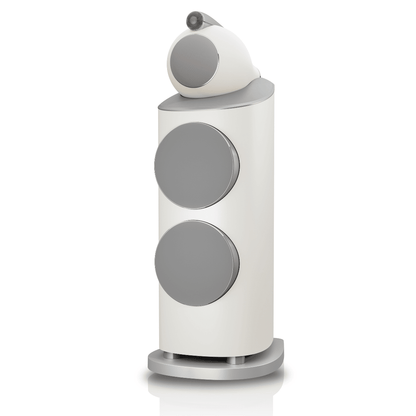 white bowers wilkins 801 d5 speaker with grille