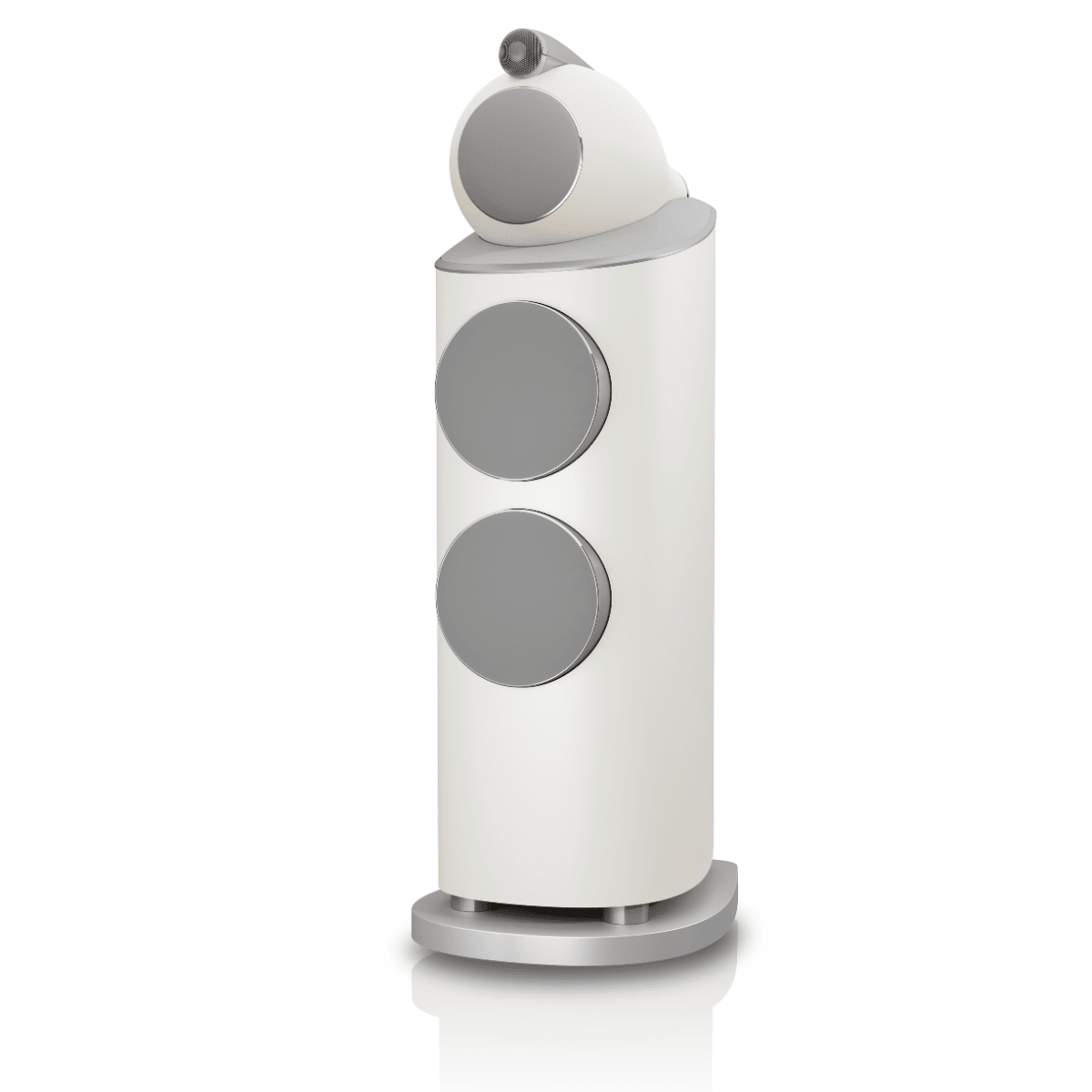 white bowers wilkins 802 d5 speaker with grille