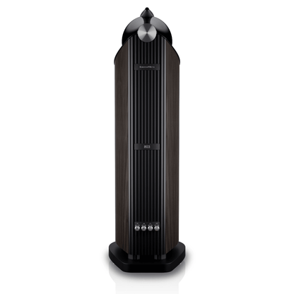 dark walnut Bowers Wilkins 803 D5 speaker with grille
