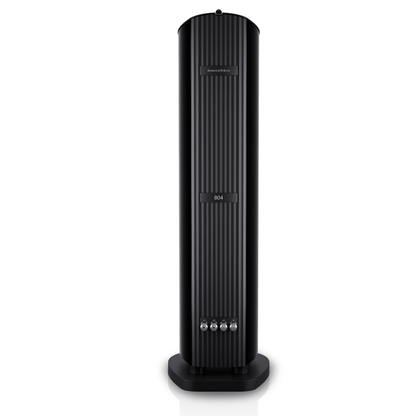 rear of black Bowers Wilkins 804 D5 speaker